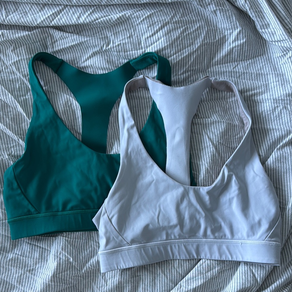 Women's Lululemon Teal and White Sports Bras